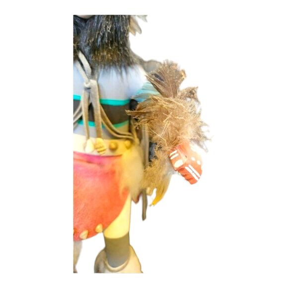 17" Native American Kachina Doll Spear Dance Signed IMSB - Picture 6 of 11